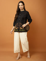 Thread Work Cotton Blend Kurti