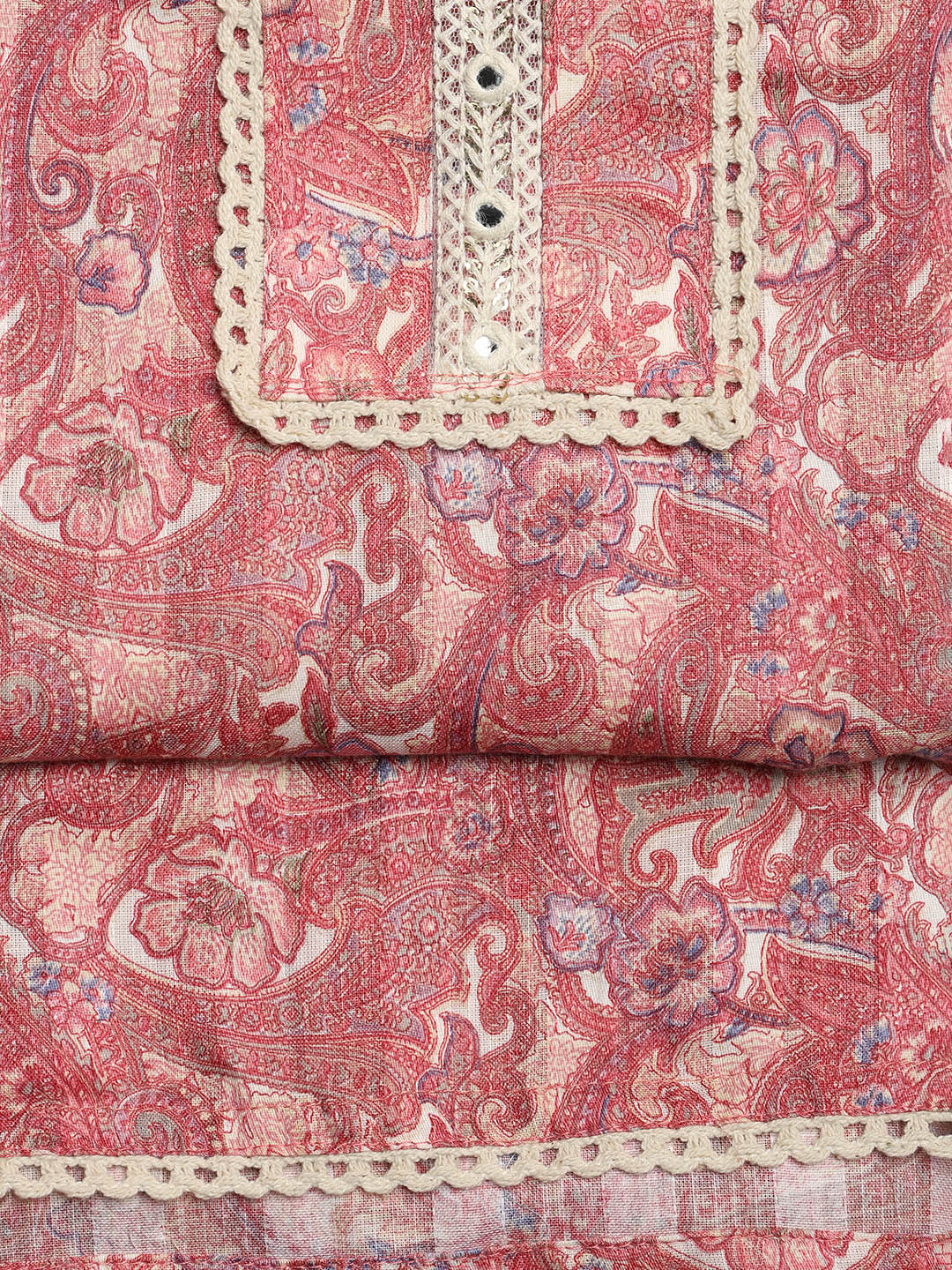 Embroidered Cotton Blend Unstitched Suit With Dupatta