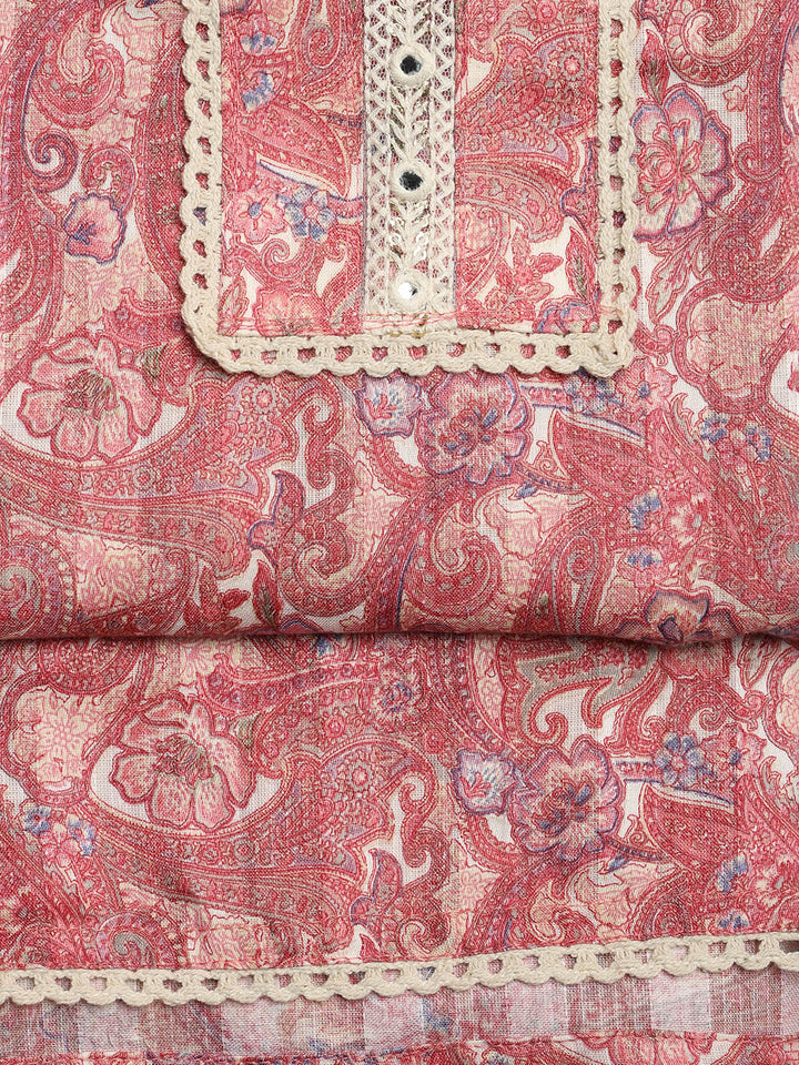 Embroidered Cotton Blend Unstitched Suit With Dupatta