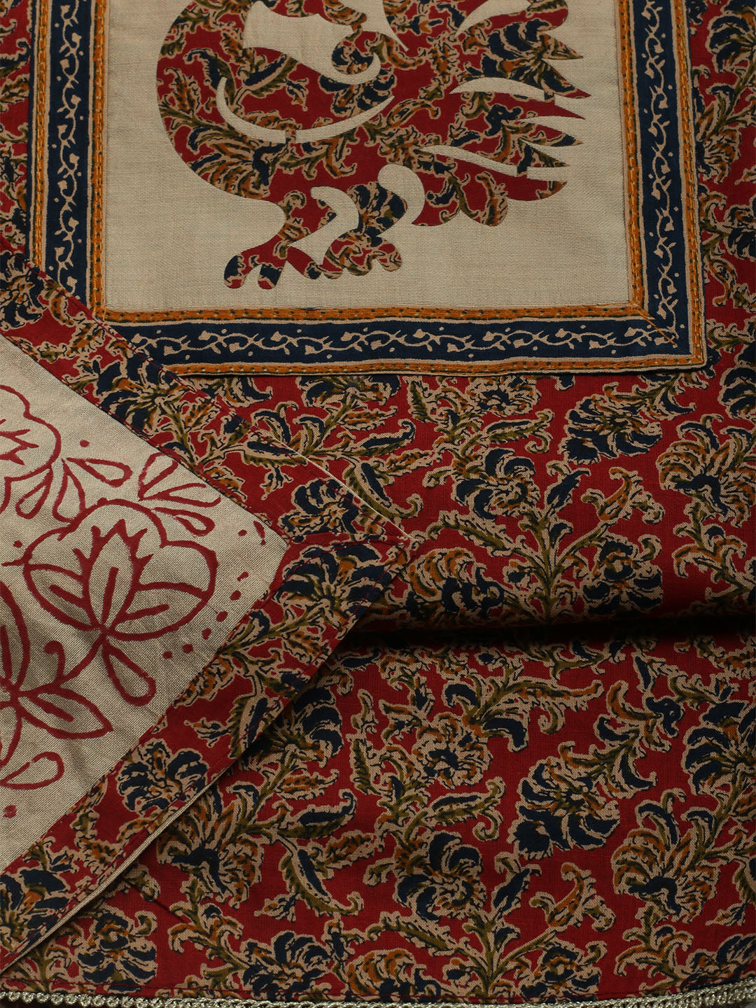 Printed Cotton Blend Unstitched Kurta With Pant &amp; Dupatta