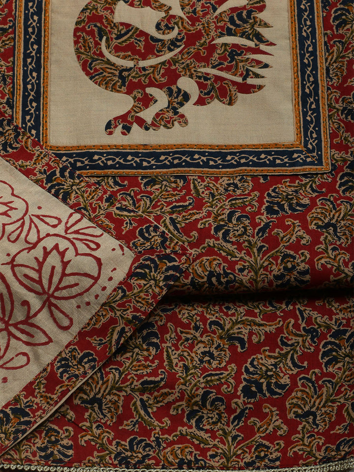 Printed Cotton Blend Unstitched Kurta With Pant &amp; Dupatta