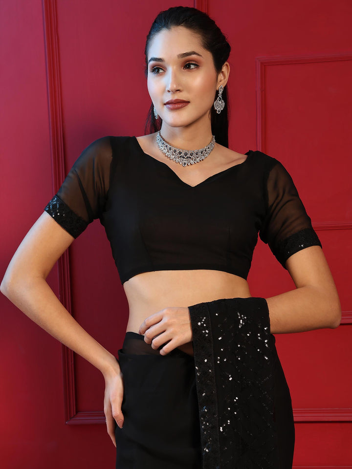 Embroidered Georgette Saree