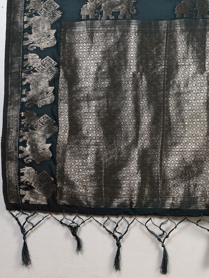 Embroidered Crepe Saree