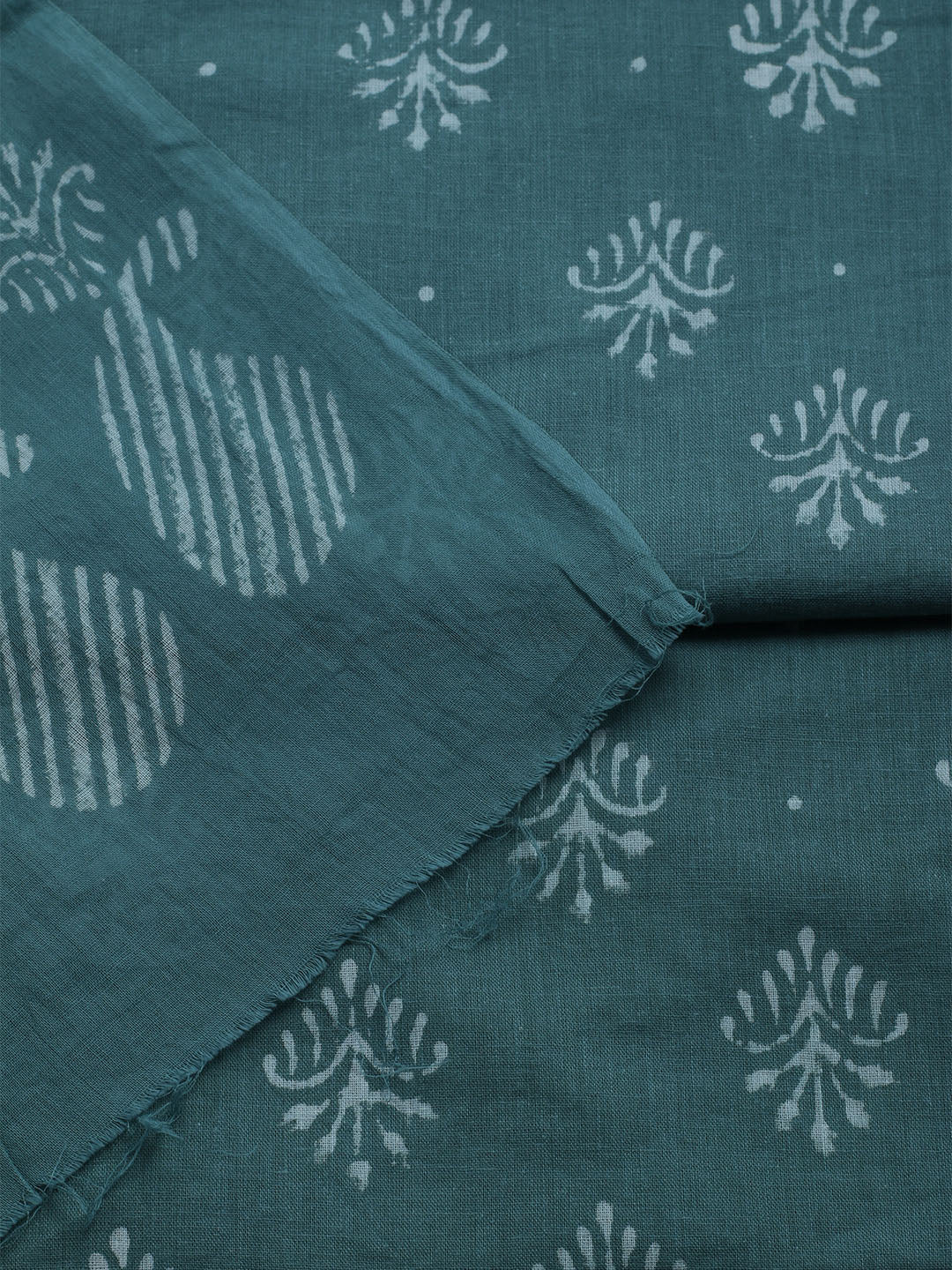 Printed Cotton Blend Unstitched Kurta With Pant &amp; Dupatta