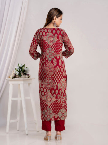 Printed Cotton Kurti With Pants