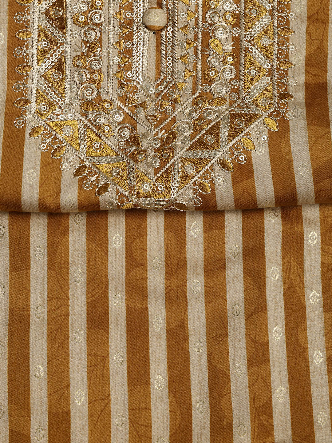 Neck Embroidered Cotton Blend Unstitched Suit With Dupatta