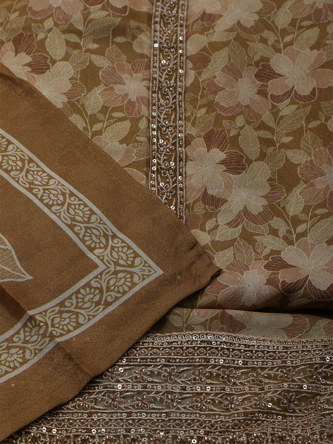 Embroidered Tissue Unstitched Suit With Dupatta