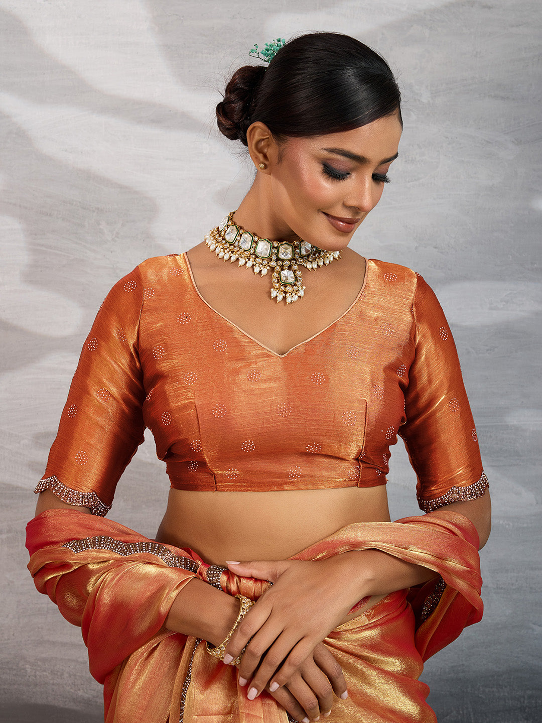 Woven Border Tissue Saree
