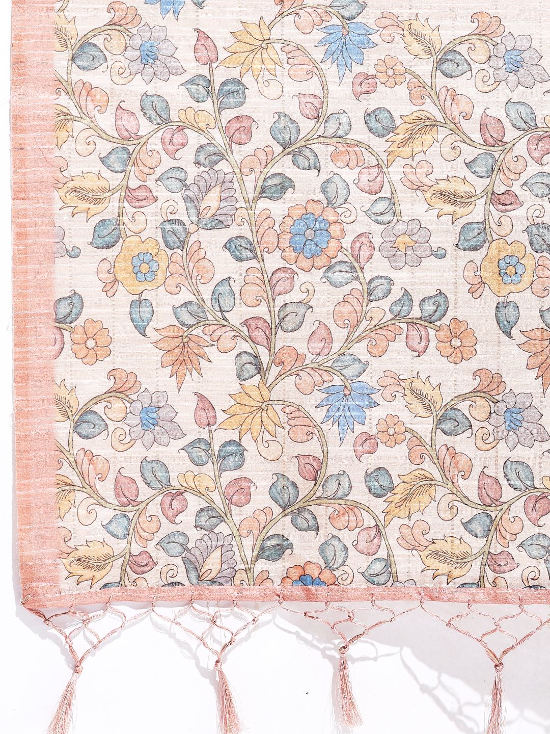 Floral Printed Tussar Silk Saree