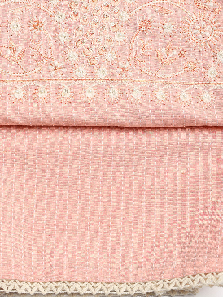 Embroidered Cotton Blend Unstitched Suit With Dupatta
