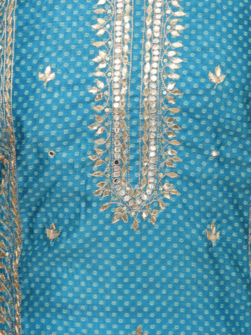 Bandhani Print Chanderi Unstitched Suit Piece With Dupatta