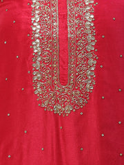 Neck Embroidered Handloom Unstitched Suit Piece With Dupatta