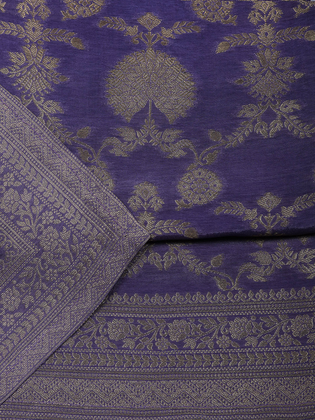 Woven Design Chanderi Unstitched Suit With Pant &amp; Dupatta