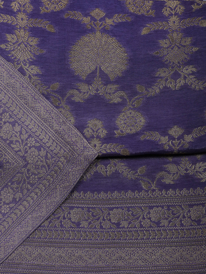 Woven Design Chanderi Unstitched Suit With Pant &amp; Dupatta