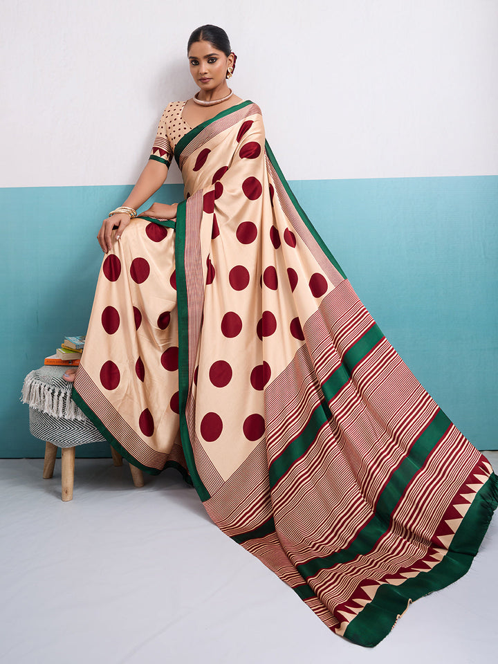 Printed Satin Saree