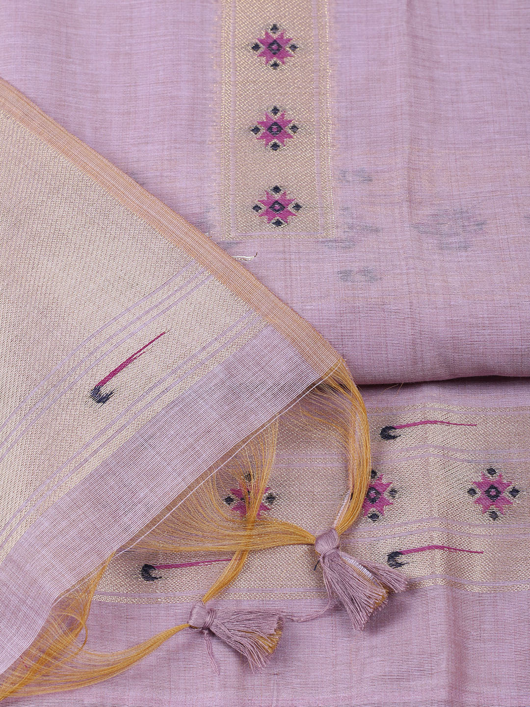 Embroidered Chanderi Unstitched Suit With Pant &amp; Dupatta