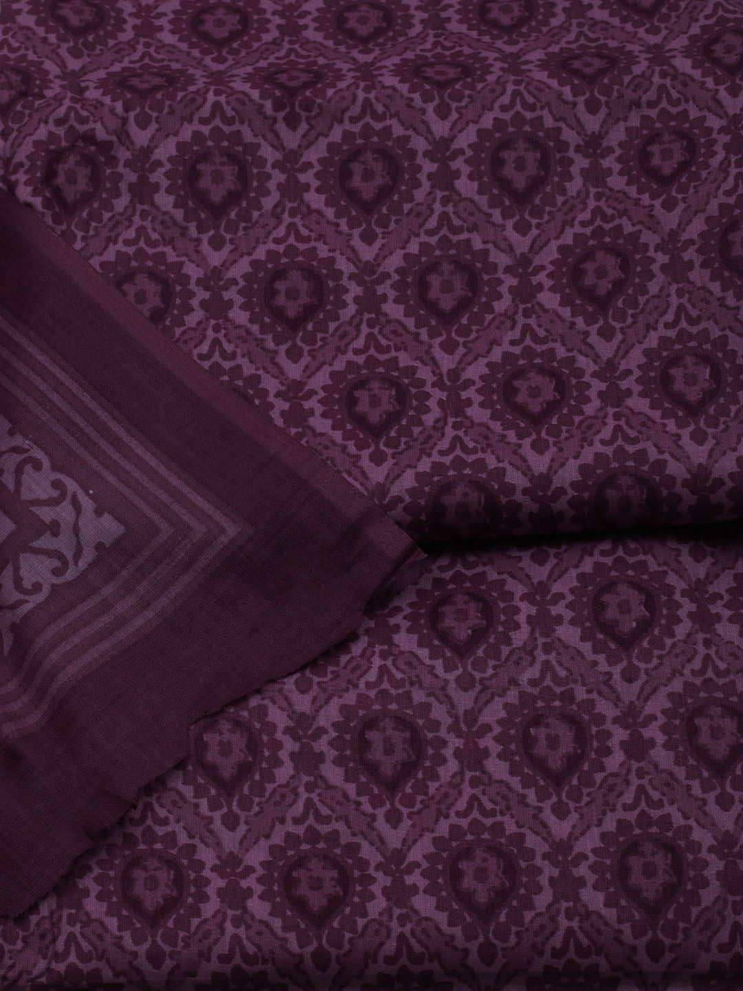 Printed Cotton Blend Unstitched Suit With Dupatta