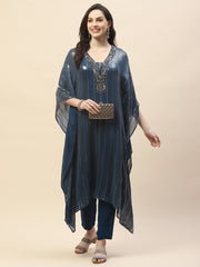 Sequin Work Georgette Kaftan Kurta With Pants