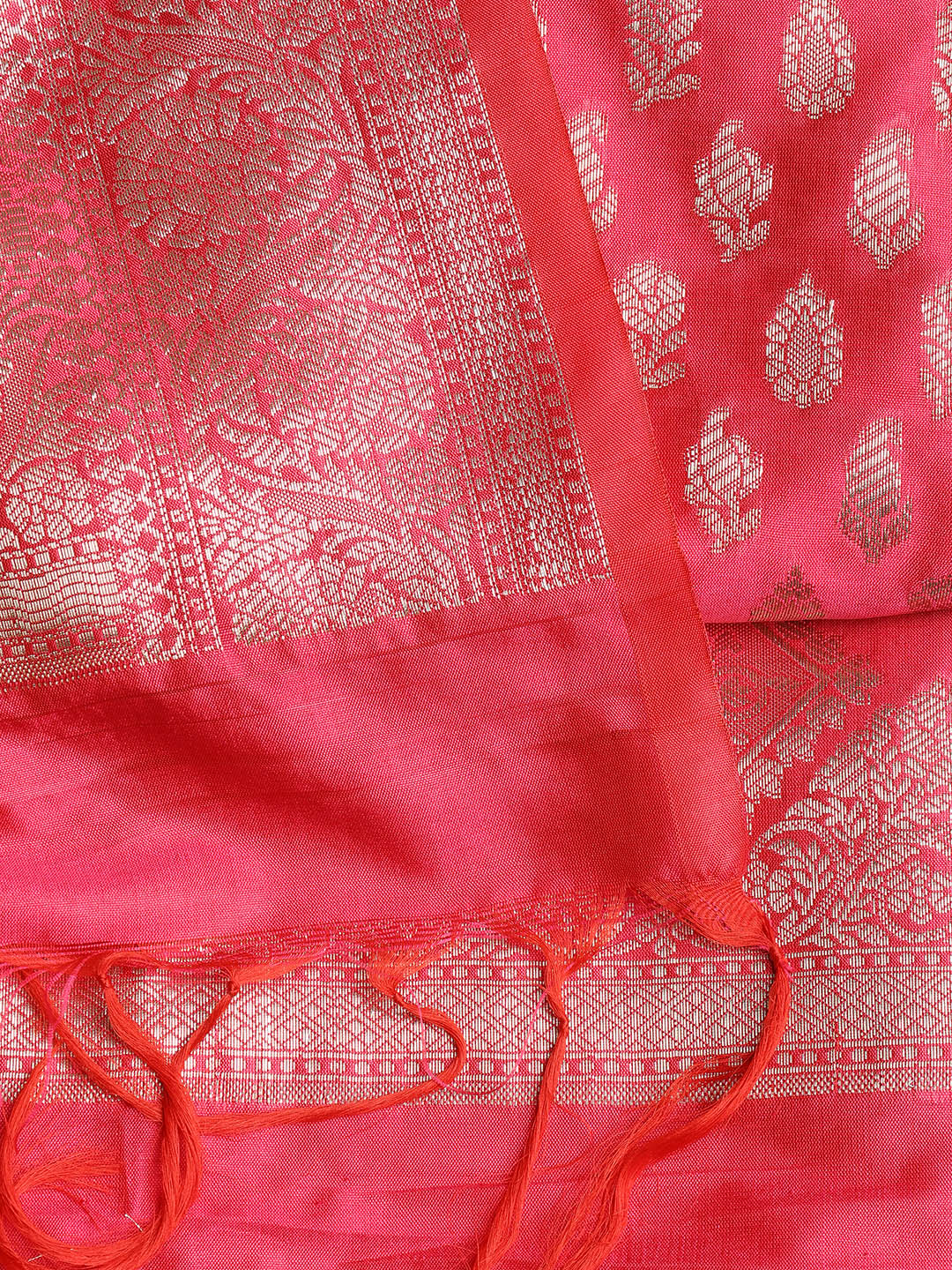 Woven Banarasi Chanderi Unstitched Suit With Dupatta