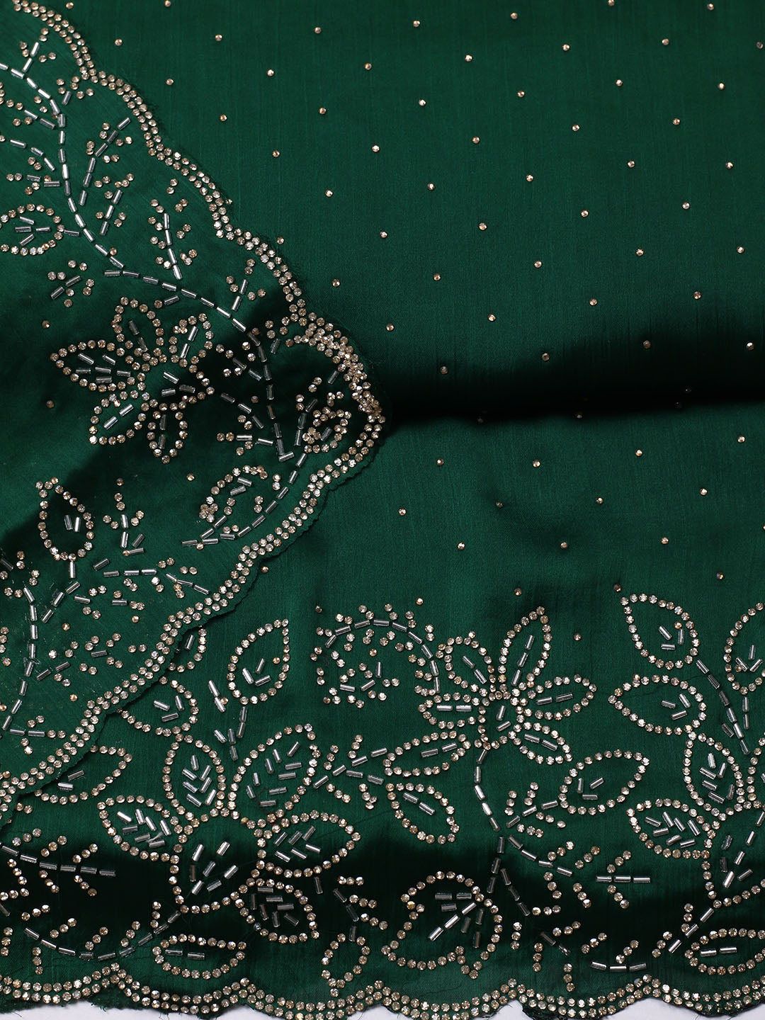 Embellished Chiffon Unstitched Suit With Pant &amp; Dupatta