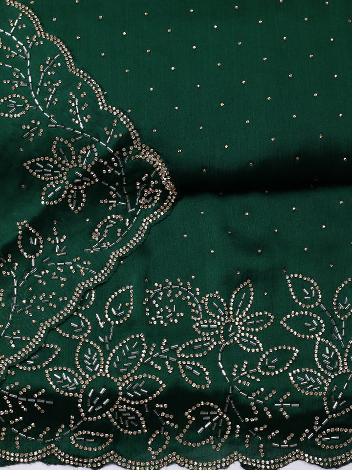 Embellished Chiffon Unstitched Suit With Pant &amp; Dupatta