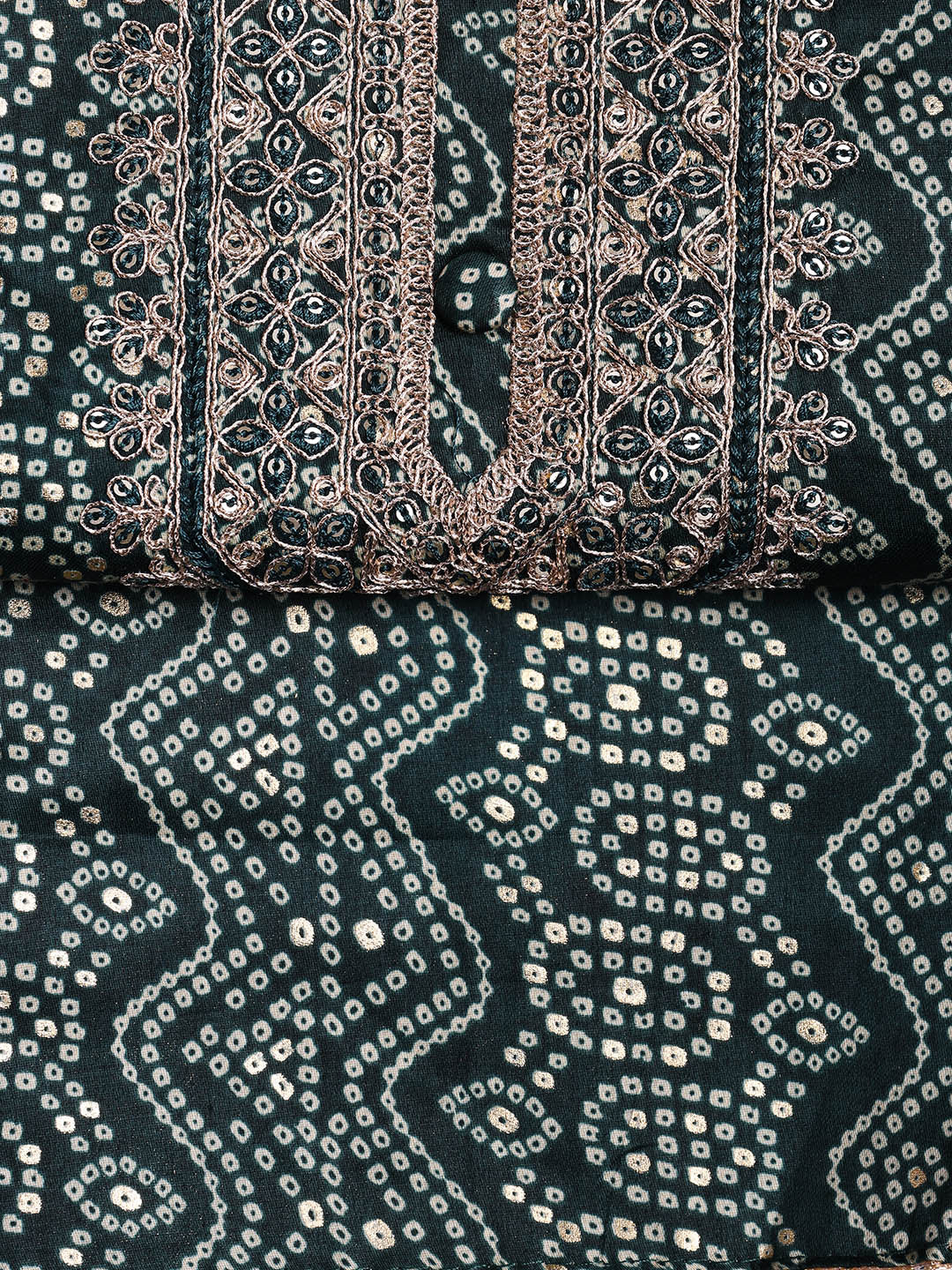 Neck Embroidered Cotton Blend Unstitched Suit With Dupatta