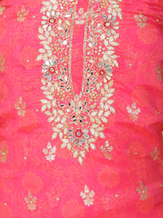 Neck Embroidered Organza Unstitched Suit Piece With Dupatta