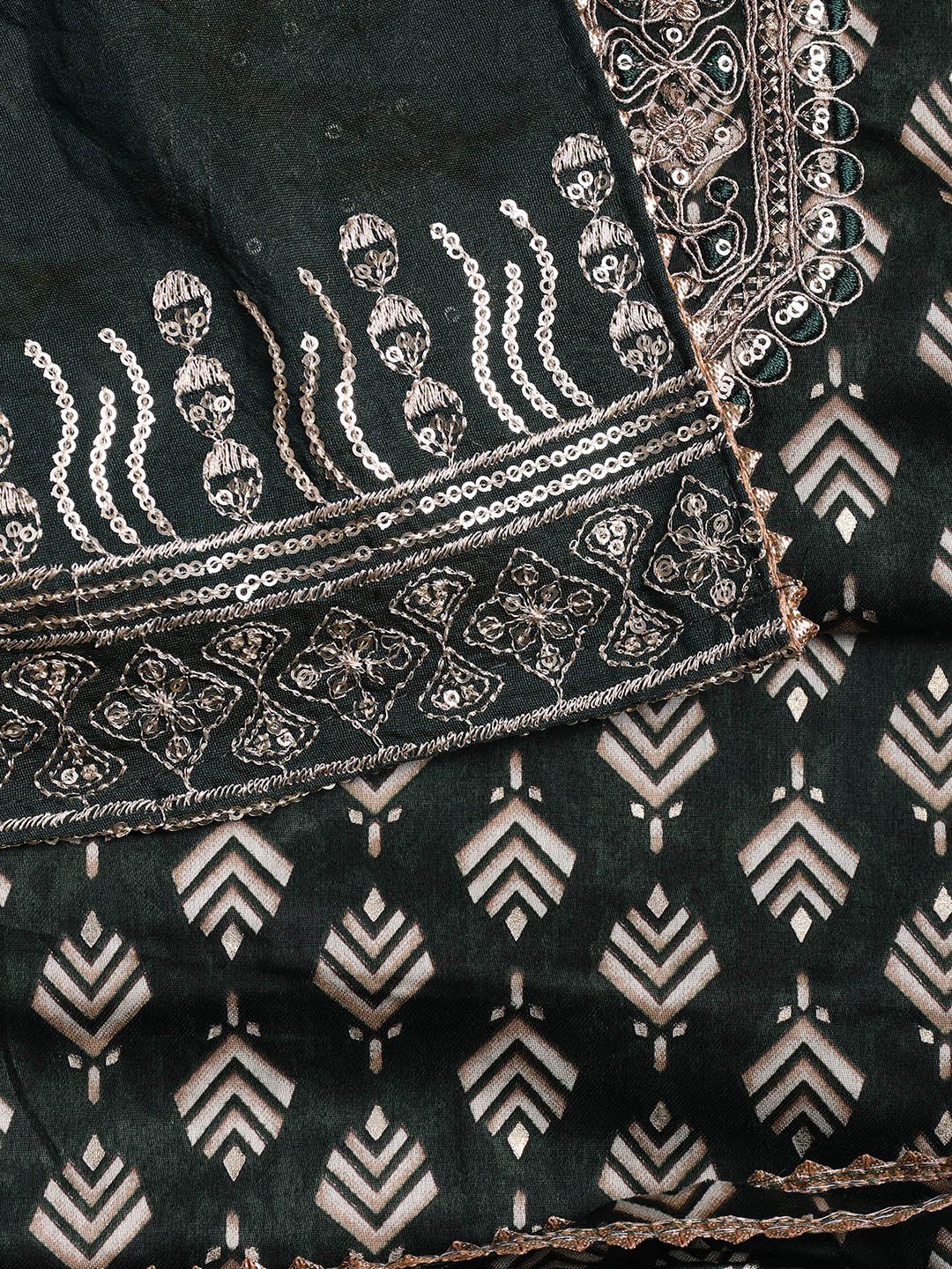 Neck Embroidered Cotton Blend Unstitched Suit With Dupatta
