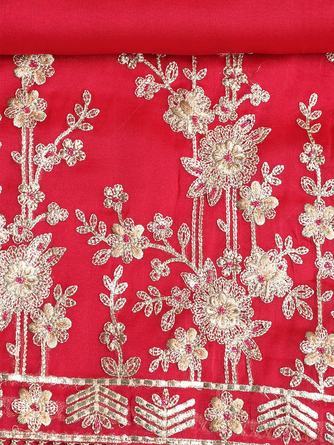Embroidered Organza Unstitched Suit With Dupatta