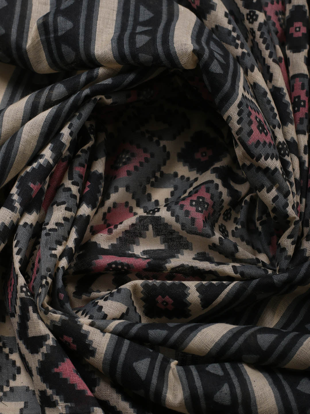 Printed Cotton Blend Unstitched Suit With Pant &amp; Dupatta