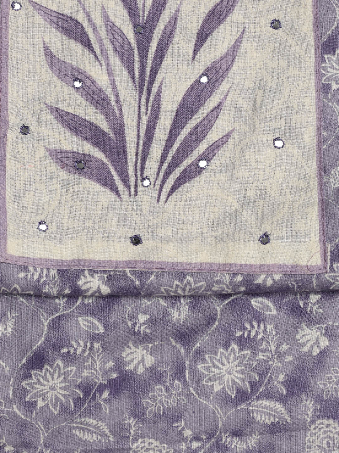 Neck Embroidered Cotton Blend Unstitched Suit With Dupatta