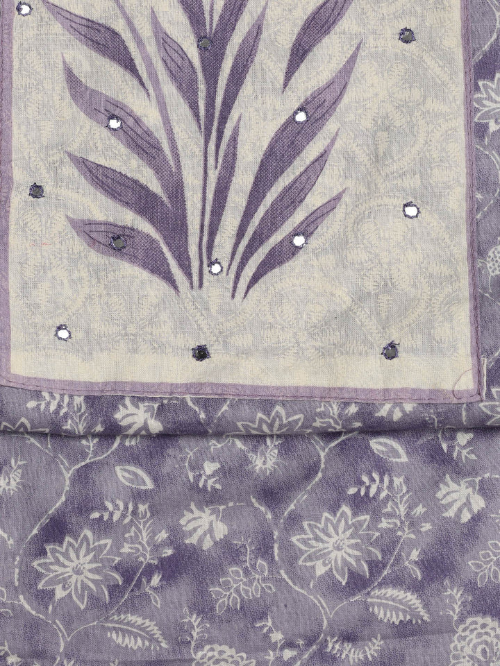 Neck Embroidered Cotton Blend Unstitched Suit With Dupatta