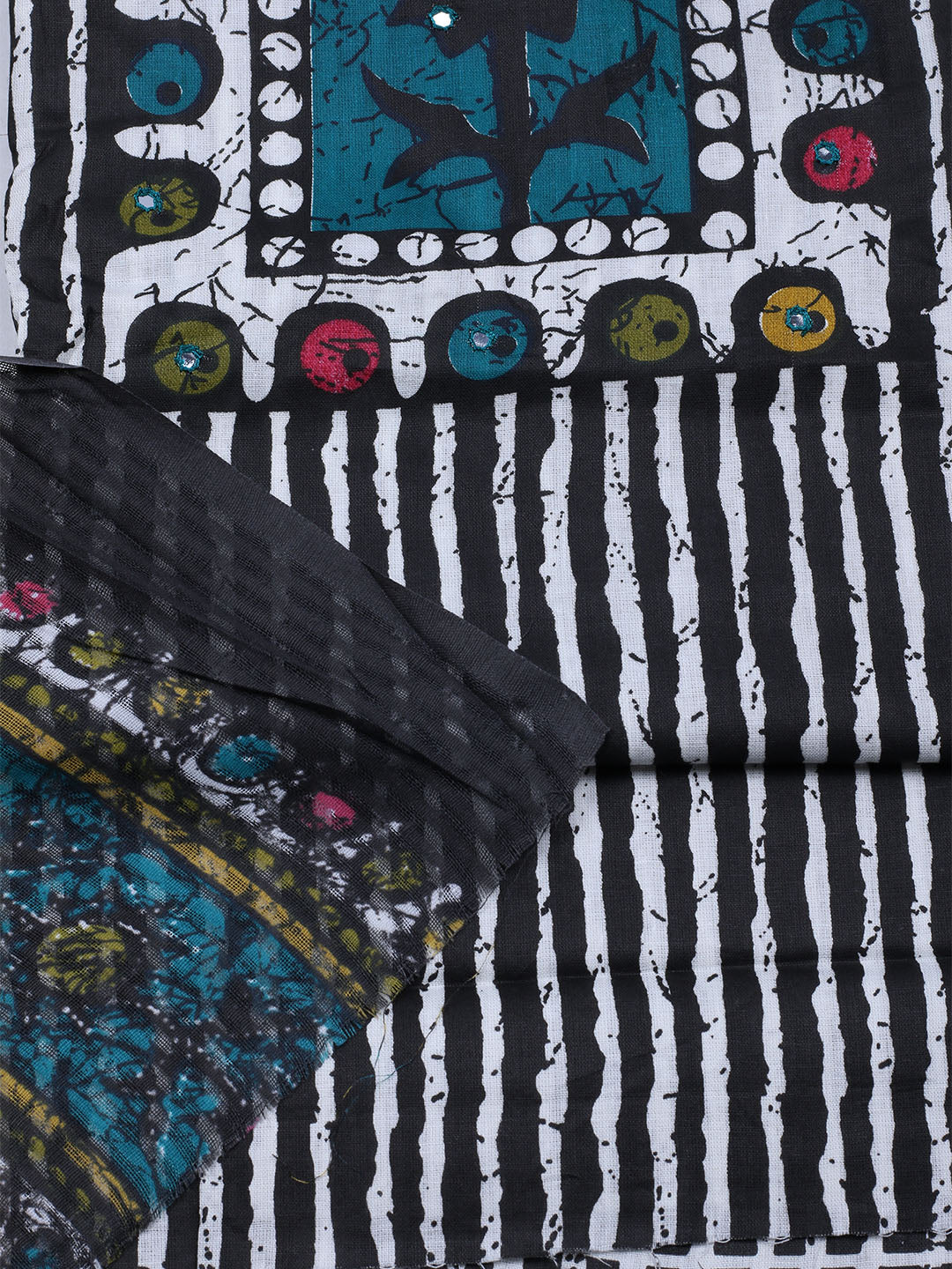 Printed Cotton Blend Unstitched Suit With Dupatta