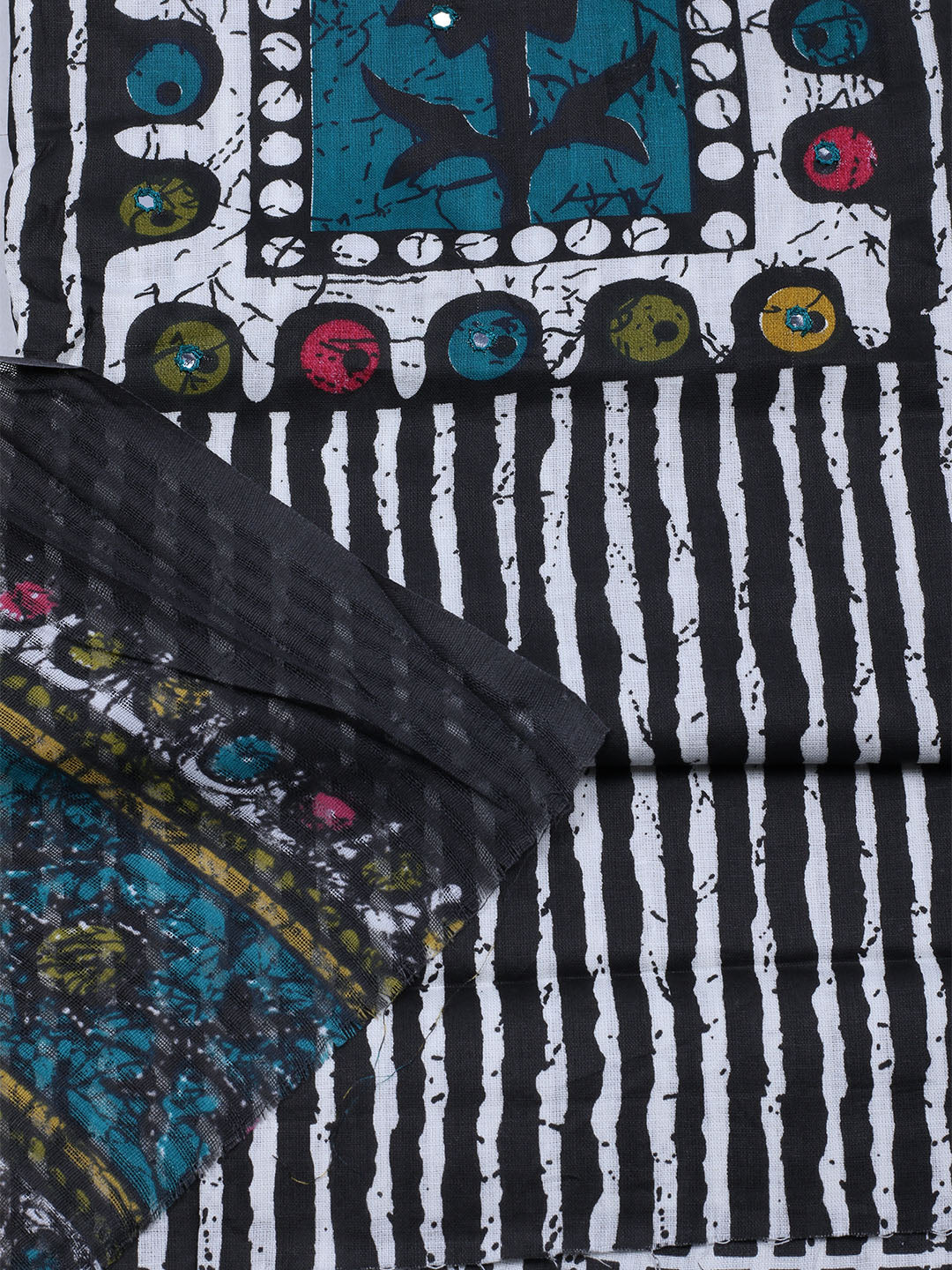 Printed Cotton Blend Unstitched Suit With Dupatta
