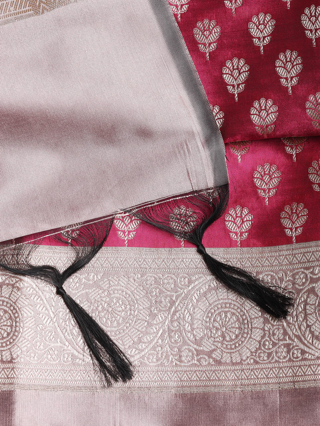 Woven Banarasi Chanderi Unstitched Suit With Dupatta