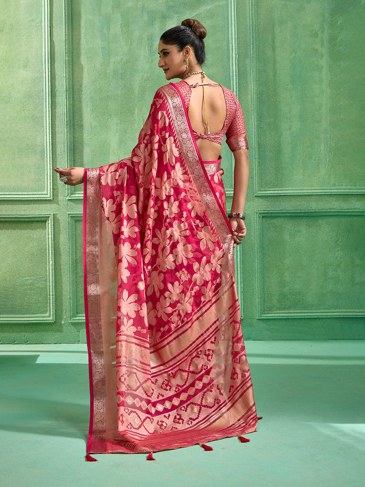 Floral Printed Georgette Saree