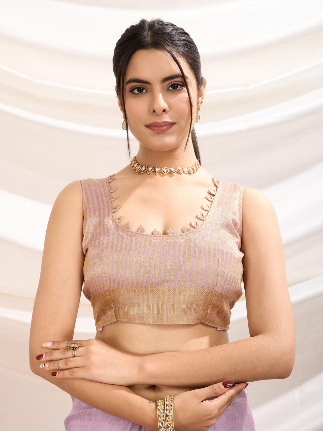 Embroidered Linen Blend Saree