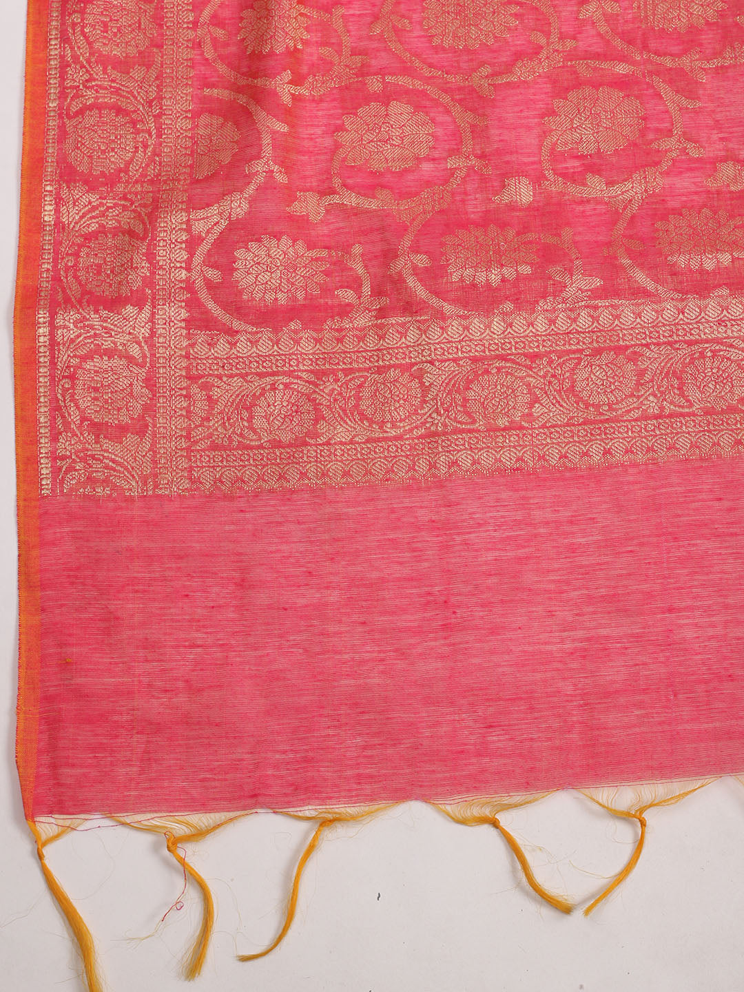 Banarasi Weave Tissue Kurta With Pants &amp; Dupatta