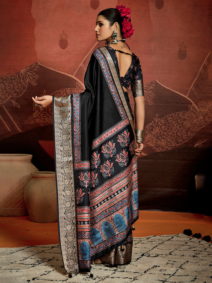 Zari Border Art Silk Saree