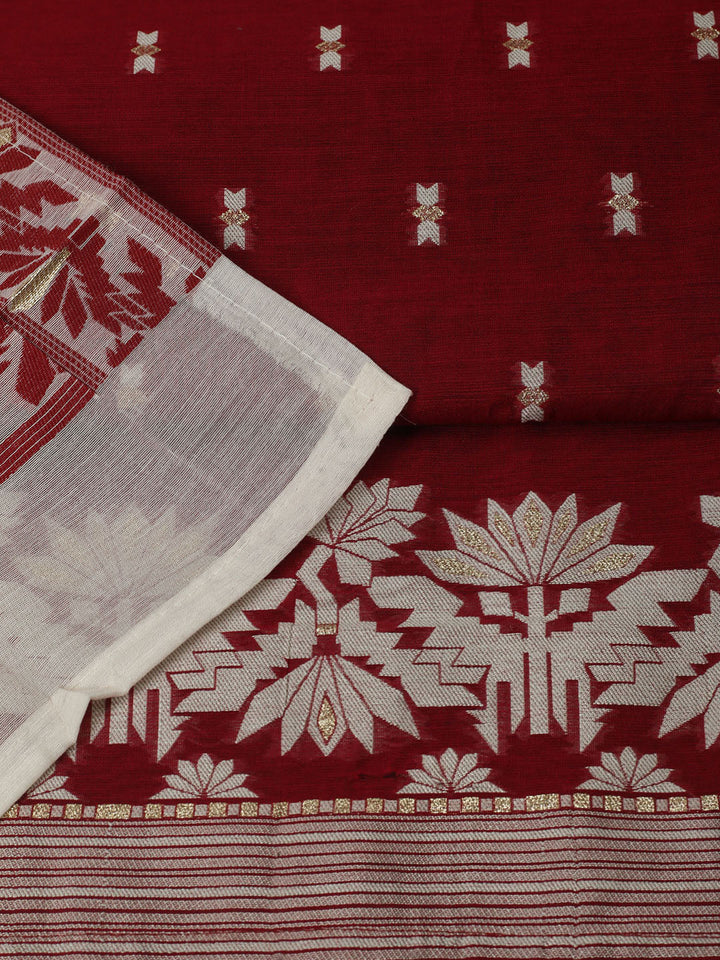 Embroidered Chanderi Unstitched Kurta With Pant &amp; Dupatta