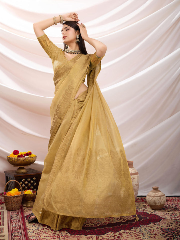 Gota Art Silk Woven Saree