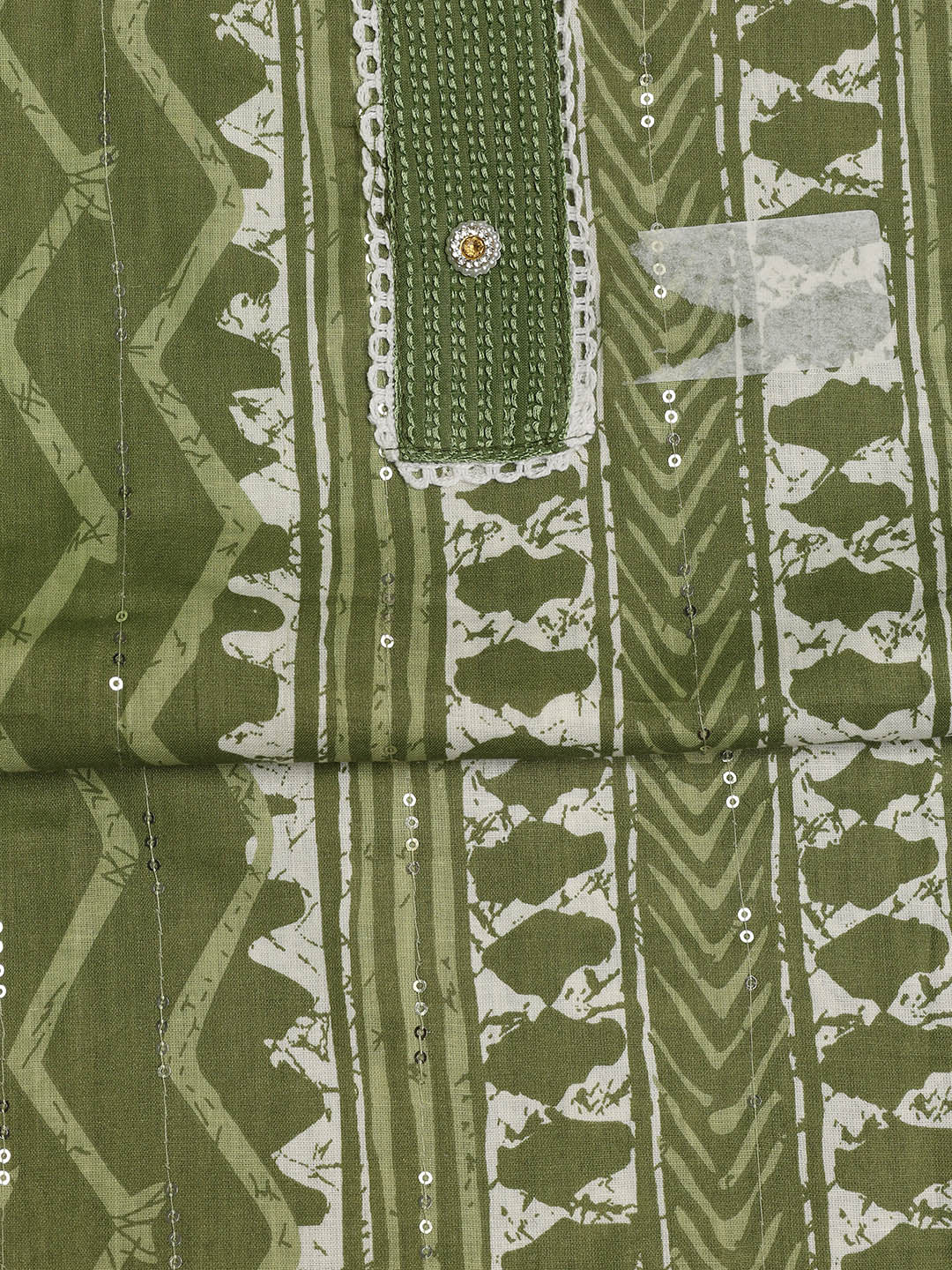 Printed Cotton Blend Unstitched Suit With Dupatta