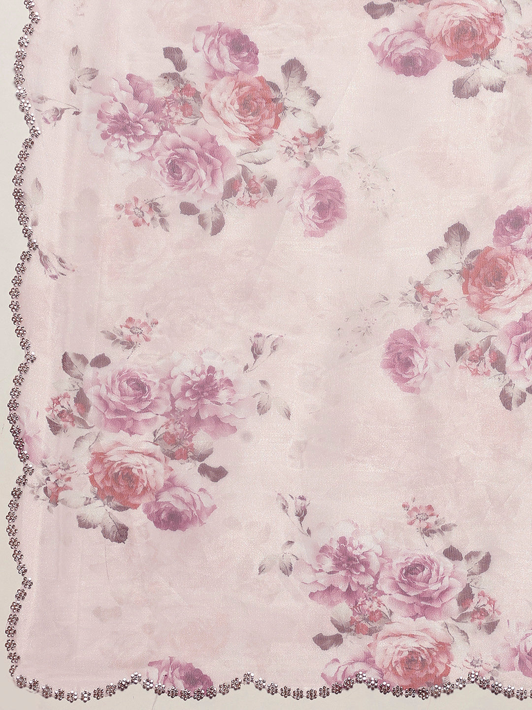 Digital Floral Printed Organza Saree