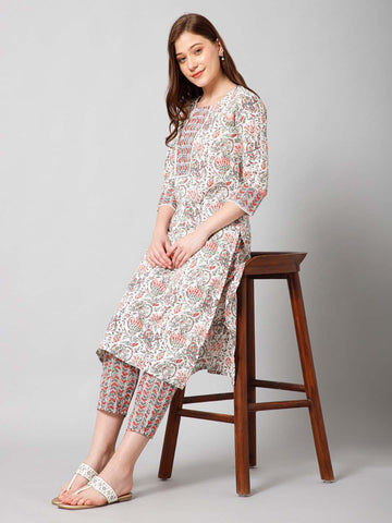 Printed Cotton Kurta Set