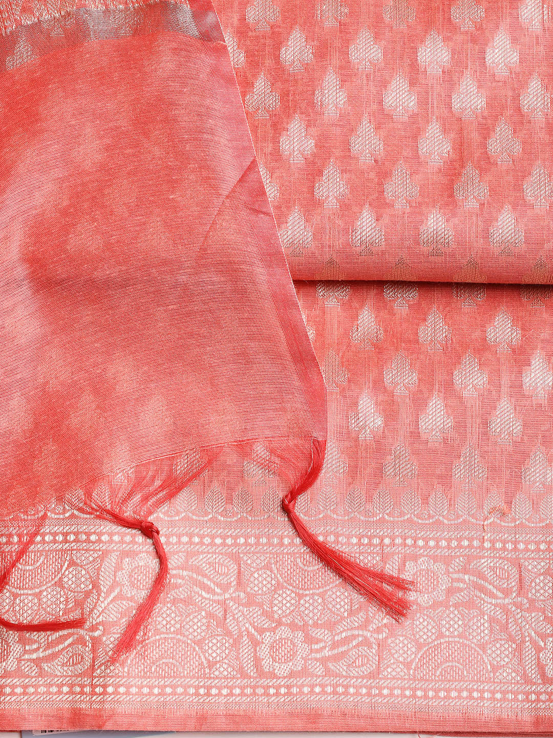 Woven Banarasi Chanderi Unstitched Suit With Dupatta