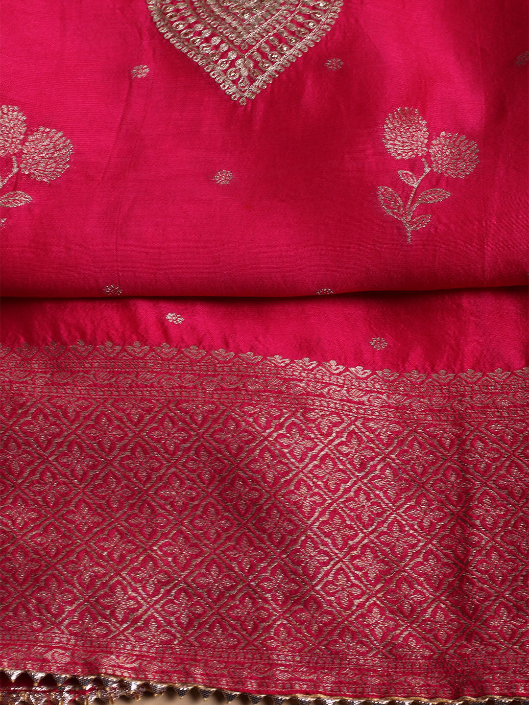 Kanjeevaram Chanderi Unstitched Suit With Dupatta