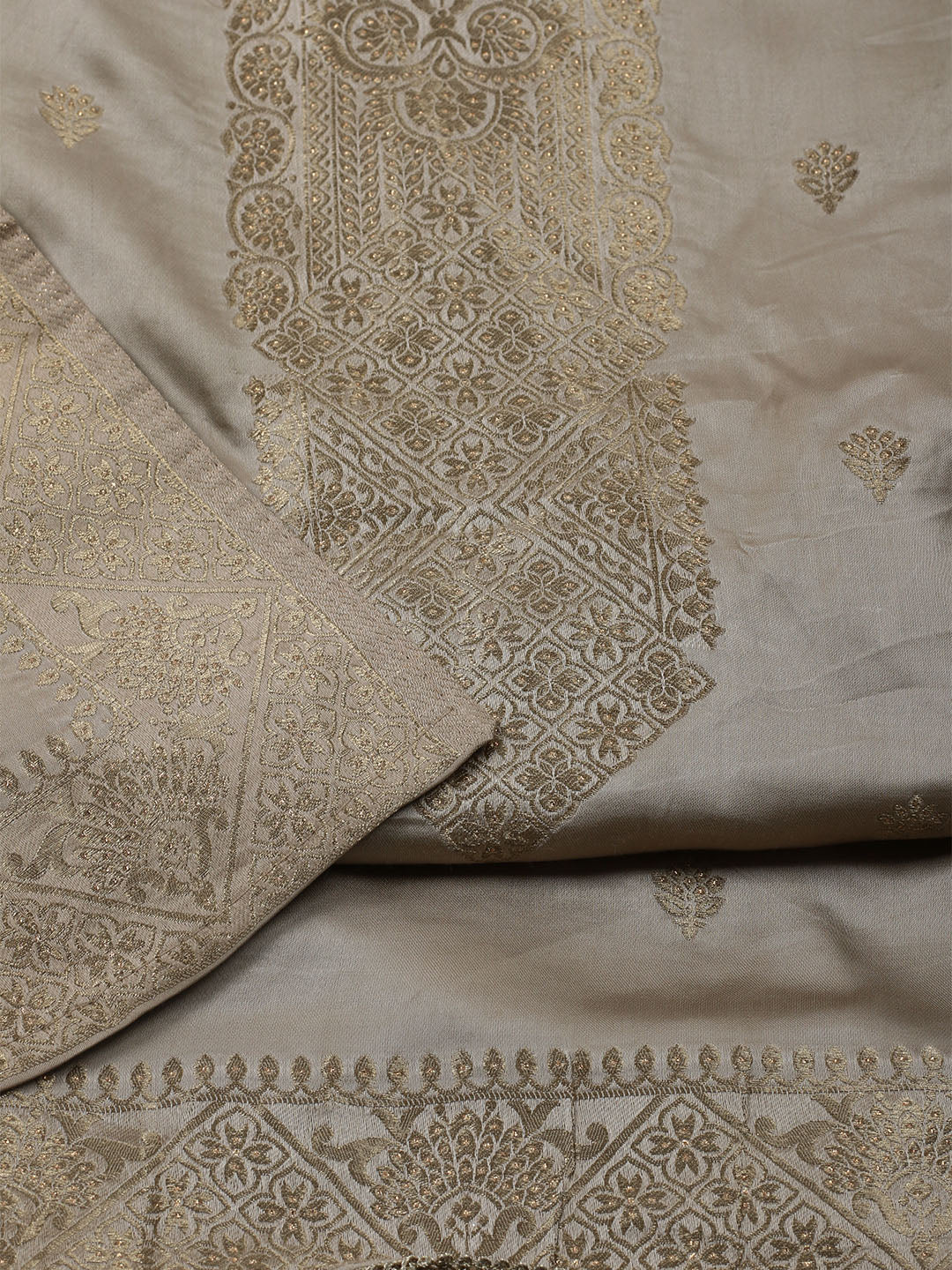 Woven Design Chanderi Unstitched Suit With Dupatta