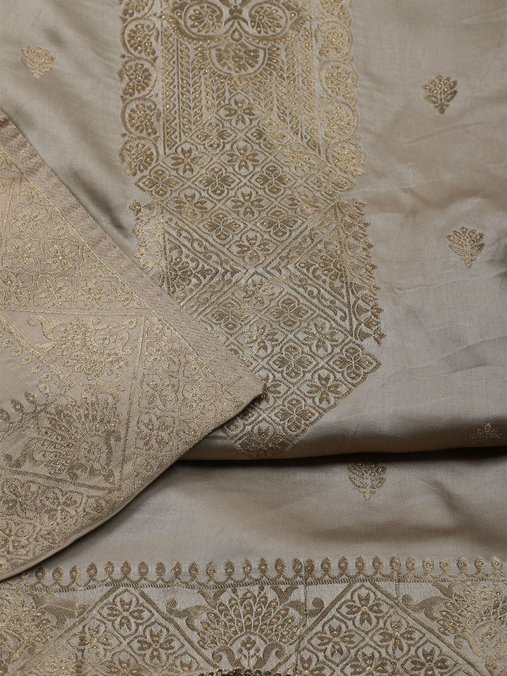 Woven Design Chanderi Unstitched Suit With Dupatta