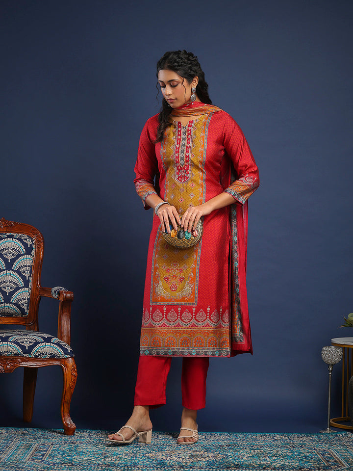 Printed Muslin Kurta With Pant &amp; Dupatta