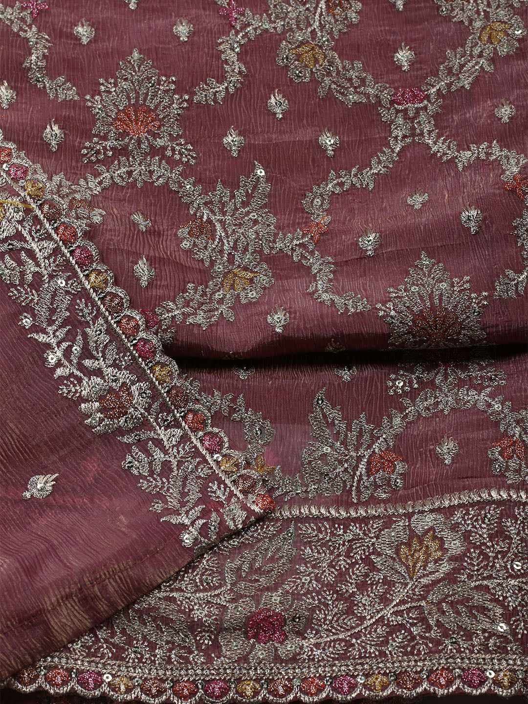 Woven Design Tissue Unstitched Suit With Dupatta